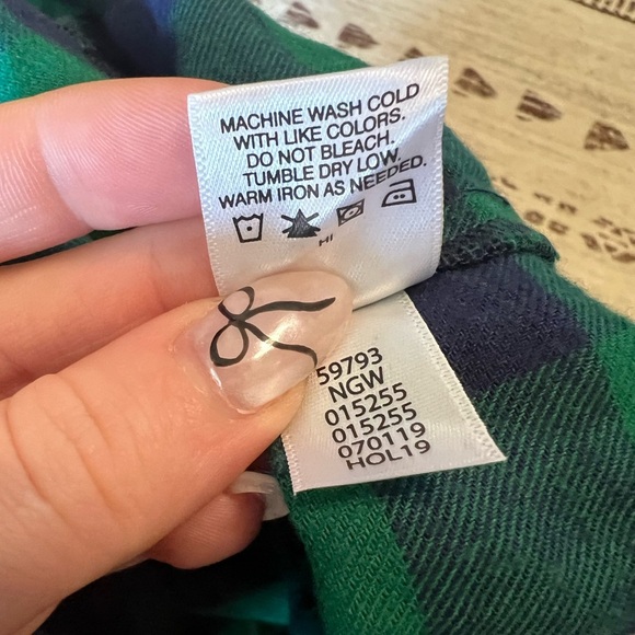 Hanna Andersson buffalo plaid check flannel dress navy green size 3 EUC - Picture 5 of 5